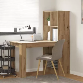Asztal polcokkal kézműves tölgy 122 x 67 x 145 cm Faanyag