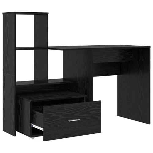 Asztal fiókkal Musta tammi 131.5 x 50 x 106.5 cm Faanyag
