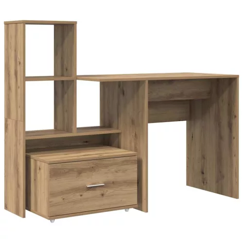 Asztal fiókkal kézműves tölgy 131.5 x 50 x 106.5 cm Faanyag
