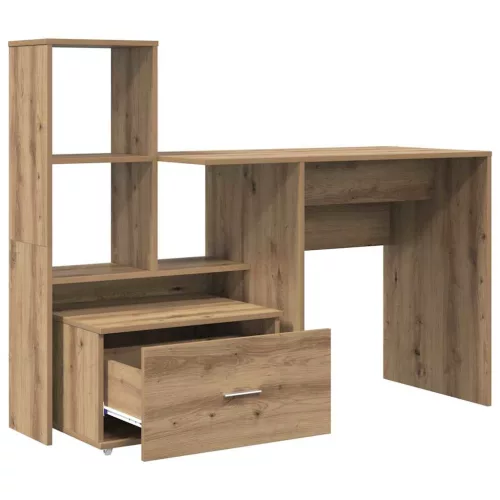 Asztal fiókkal kézműves tölgy 131.5 x 50 x 106.5 cm Faanyag
