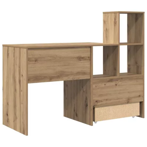 Asztal fiókkal kézműves tölgy 131.5 x 50 x 106.5 cm Faanyag