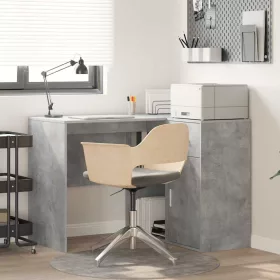   Sarokíróasztal fiókkal Beton Szürke 102 x 50 x 75 cm Faanyag