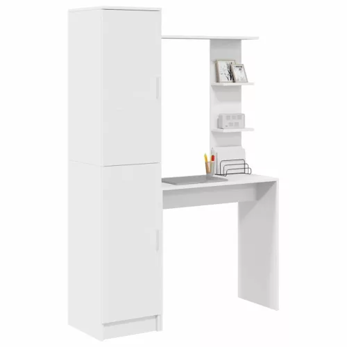 Tárolóval rendelkező íróasztal 2 pcs Fehér 78.5 x 37 x 154.5 cm