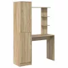Tárolóval rendelkező íróasztal polcokkal 2 pcs Sonoma tölgy