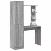 Tárolóval rendelkező íróasztal polcokkal 2 pcs Szürke sonoma