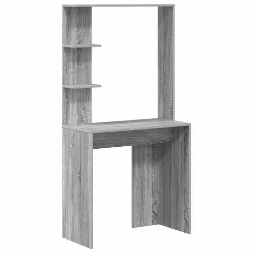 Tárolóval rendelkező íróasztal polcokkal 2 pcs Szürke sonoma
