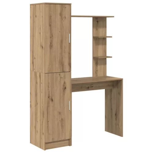 Tárolóval rendelkező íróasztal polcokkal 2 pcs kézműves tölgy
