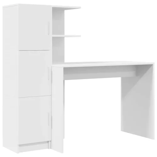 Tárolóval rendelkező íróasztal 2 pcs Fehér 102 x 50 x 124 cm