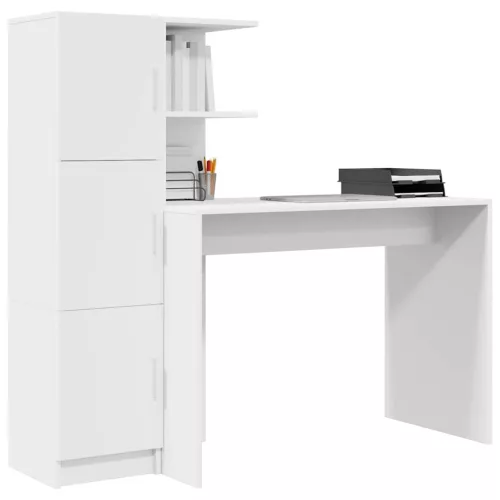 Tárolóval rendelkező íróasztal 2 pcs Fehér 102 x 50 x 124 cm