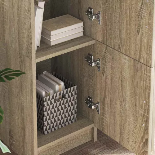 Tárolóval rendelkező íróasztal polcokkal 2 pcs Sonoma tölgy