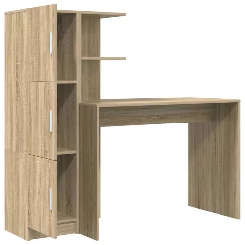 Tárolóval rendelkező íróasztal polcokkal 2 pcs Sonoma tölgy
