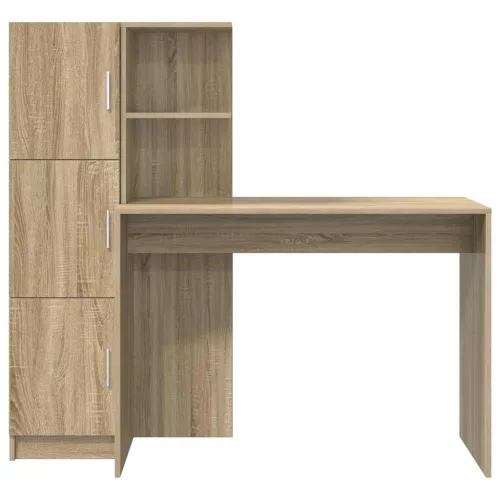 Tárolóval rendelkező íróasztal polcokkal 2 pcs Sonoma tölgy