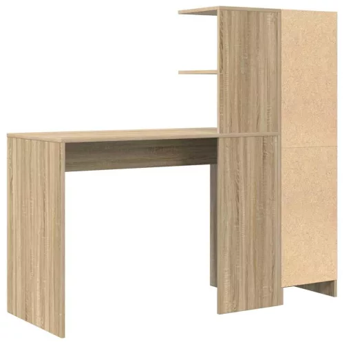 Tárolóval rendelkező íróasztal polcokkal 2 pcs Sonoma tölgy
