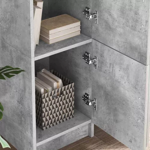 Tárolóval rendelkező íróasztal polcokkal 2 pcs Beton Szürke