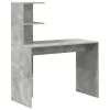 Tárolóval rendelkező íróasztal polcokkal 2 pcs Beton Szürke