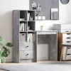Tárolóval rendelkező íróasztal fiókkal 2 pcs Beton Szürke