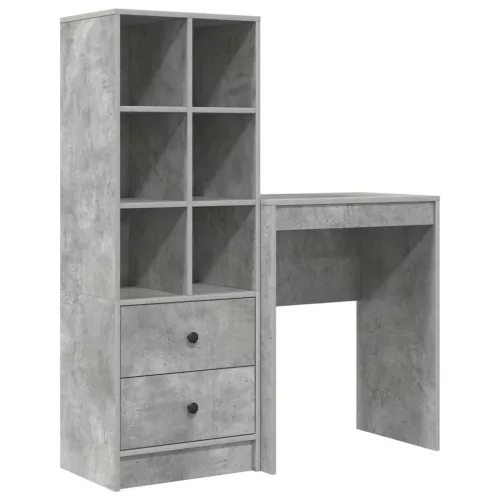 Tárolóval rendelkező íróasztal fiókkal 2 pcs Beton Szürke