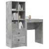Tárolóval rendelkező íróasztal fiókkal 2 pcs Beton Szürke