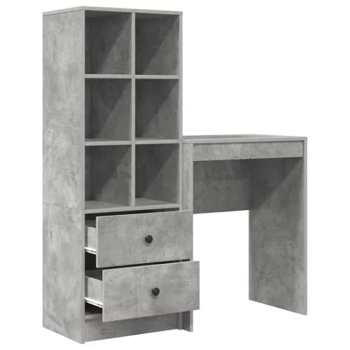 Tárolóval rendelkező íróasztal fiókkal 2 pcs Beton Szürke