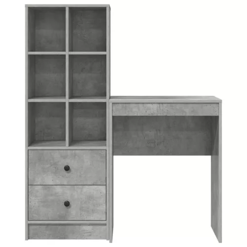 Tárolóval rendelkező íróasztal fiókkal 2 pcs Beton Szürke