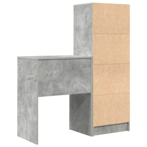 Tárolóval rendelkező íróasztal fiókkal 2 pcs Beton Szürke