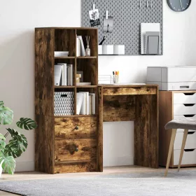   Tárolóval rendelkező íróasztal fiókkal 2 pcs Füstölt tölgy