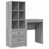 Tárolóval rendelkező íróasztal fiókkal 2 pcs Szürke sonoma