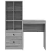Tárolóval rendelkező íróasztal fiókkal 2 pcs Szürke sonoma