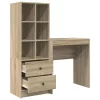 Tárolóval rendelkező íróasztal fiókkal 2 pcs Sonoma tölgy