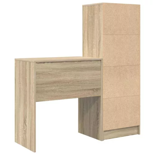Tárolóval rendelkező íróasztal fiókkal 2 pcs Sonoma tölgy