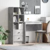 Tárolóval rendelkező íróasztal fiókkal 2 pcs Beton Szürke