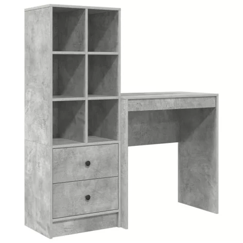 Tárolóval rendelkező íróasztal fiókkal 2 pcs Beton Szürke
