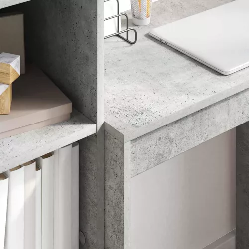 Tárolóval rendelkező íróasztal fiókkal 2 pcs Beton Szürke