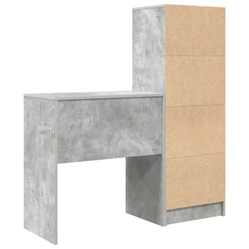 Tárolóval rendelkező íróasztal fiókkal 2 pcs Beton Szürke