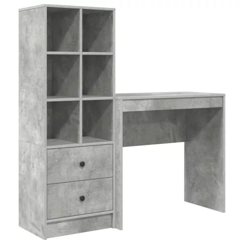 Tárolóval rendelkező íróasztal fiókkal 2 pcs Beton Szürke