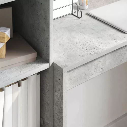 Tárolóval rendelkező íróasztal fiókkal 2 pcs Beton Szürke