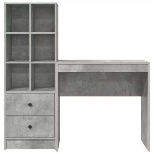 Tárolóval rendelkező íróasztal fiókkal 2 pcs Beton Szürke