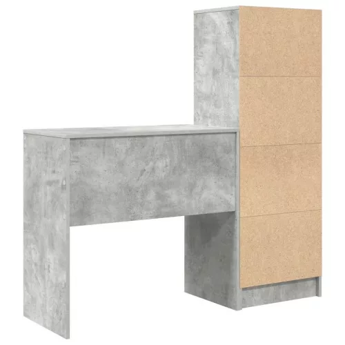Tárolóval rendelkező íróasztal fiókkal 2 pcs Beton Szürke