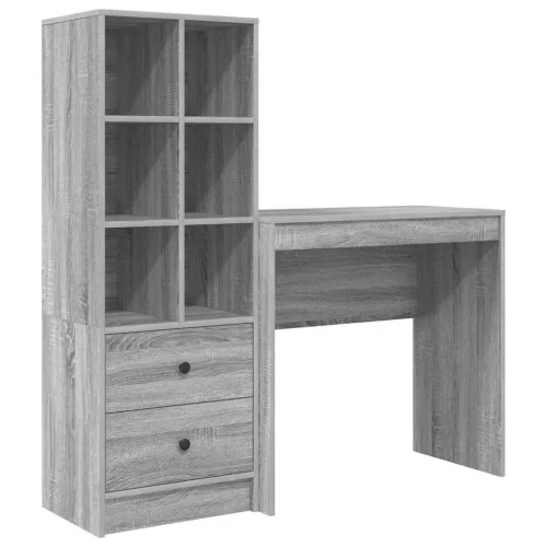 Tárolóval rendelkező íróasztal fiókkal 2 pcs Szürke sonoma
