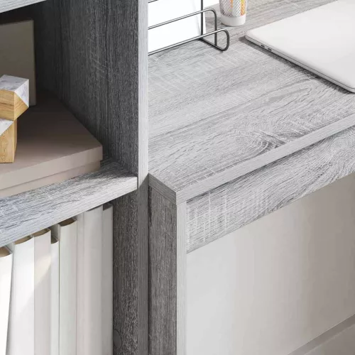 Tárolóval rendelkező íróasztal fiókkal 2 pcs Szürke sonoma