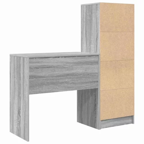 Tárolóval rendelkező íróasztal fiókkal 2 pcs Szürke sonoma