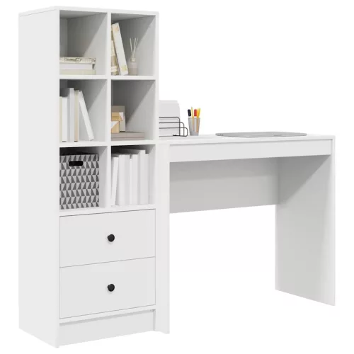 Tárolóval rendelkező íróasztal 2 pcs Fehér 90 x 40 x 76 cm