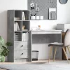 Tárolóval rendelkező íróasztal fiókkal 2 pcs Beton Szürke
