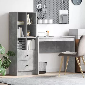   Tárolóval rendelkező íróasztal fiókkal 2 pcs Beton Szürke
