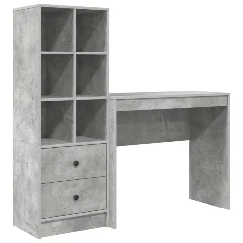 Tárolóval rendelkező íróasztal fiókkal 2 pcs Beton Szürke