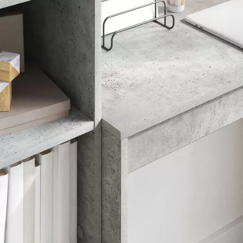 Tárolóval rendelkező íróasztal fiókkal 2 pcs Beton Szürke