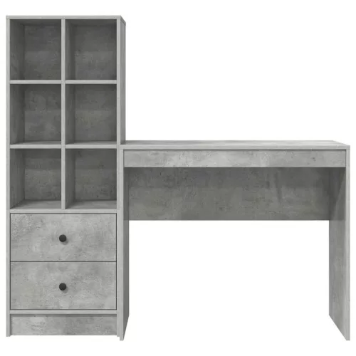 Tárolóval rendelkező íróasztal fiókkal 2 pcs Beton Szürke