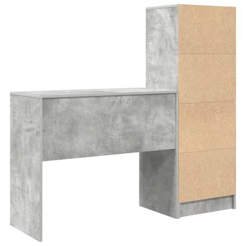 Tárolóval rendelkező íróasztal fiókkal 2 pcs Beton Szürke
