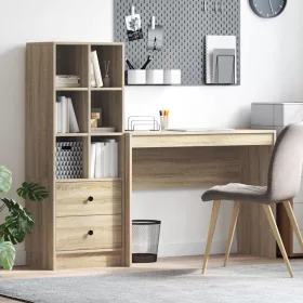   Tárolóval rendelkező íróasztal fiókkal 2 pcs Sonoma tölgy