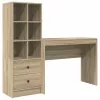 Tárolóval rendelkező íróasztal fiókkal 2 pcs Sonoma tölgy